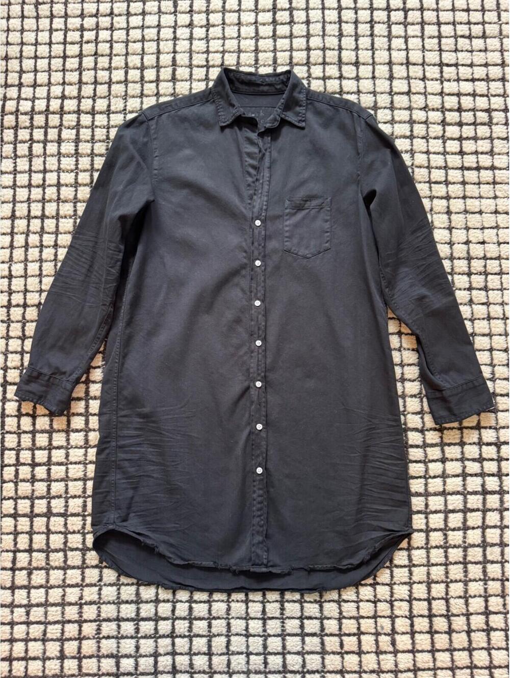 EUC Frank & Eileen Mary Classic Shirt Dress Black Famous Denim Size Small $348